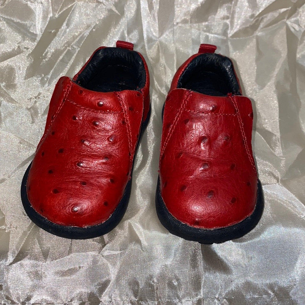 2 Red western ostrich ROPER booties infant toddler